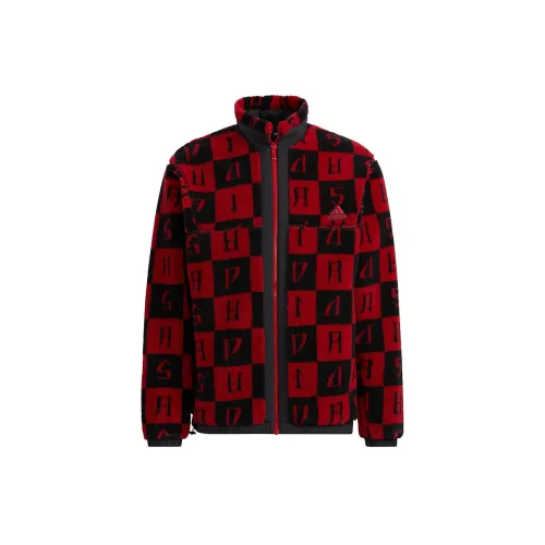 Adidas Velvet Jackets Men Deep Red