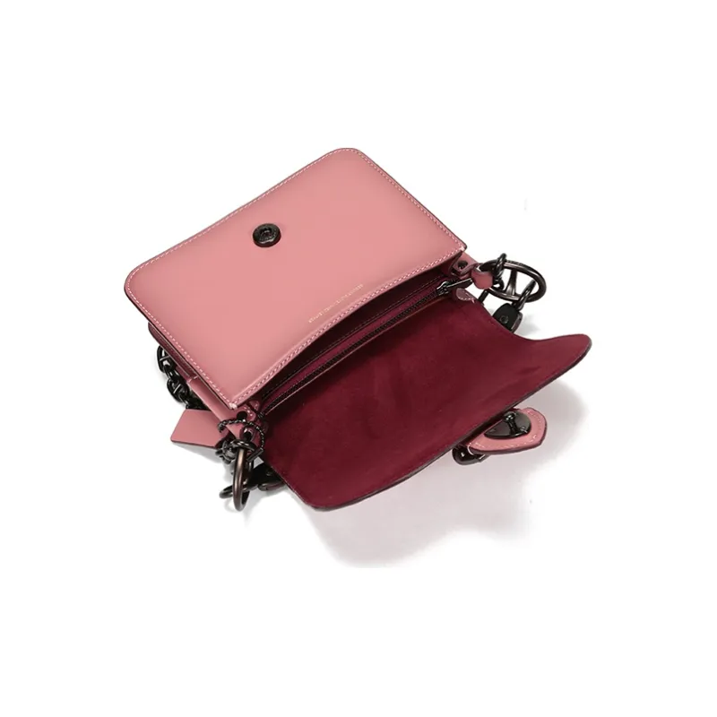 COACH Beat Leather Saddle Bag Crossbody Bag Shoulder Bag Handbag Small Size Women's Vintage Pink-5