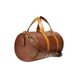 COACH Duffle Smooth Leather Handbag Shoulder Bag Crossbody Bag Travel Bag Large Size Women's Caramel Brown