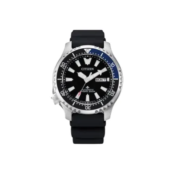 CITIZEN Mechanical Movement Rubber Strap Watch Men's Watches Black Dial NY0111 11E