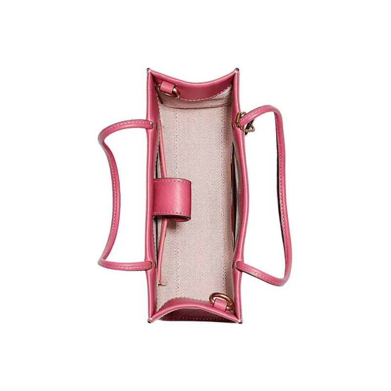 COACH Cashin Leather Tote Bag, Shopping Bag, Handbag, Crossbody Bag Trumpets Women's Pink-1
