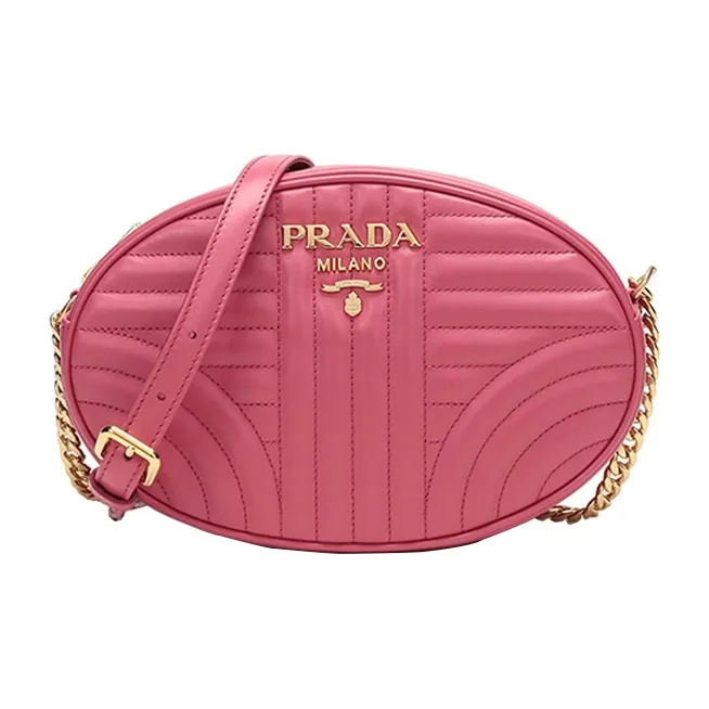 PRADA Cow Leather Crossbody Bag Shoulder Bag Women's Pink Peony-0
