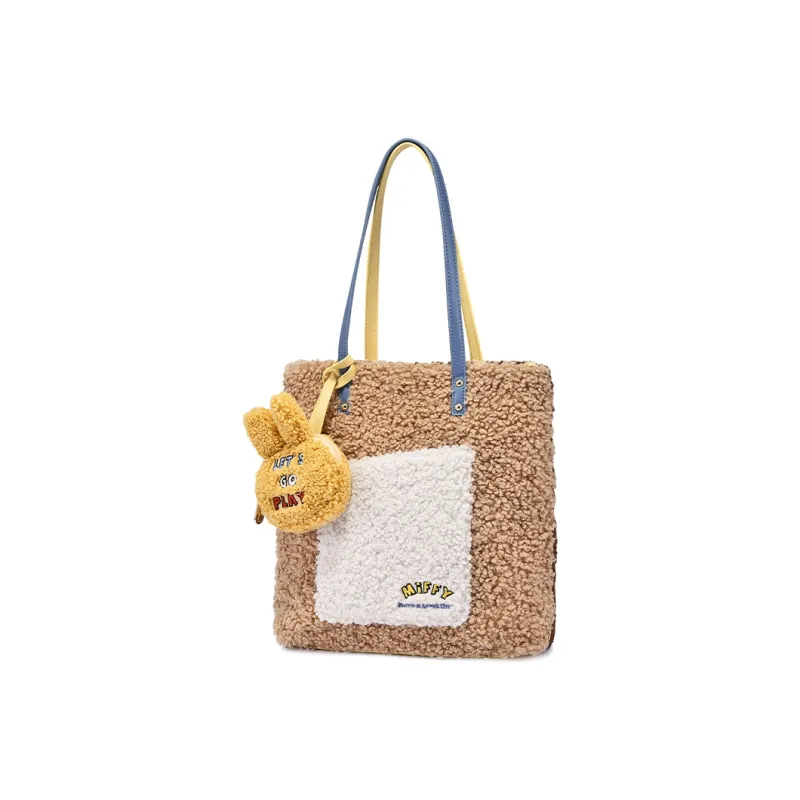 Miffy Lambswool Tote Bag Women's Khaki/Ecru-1