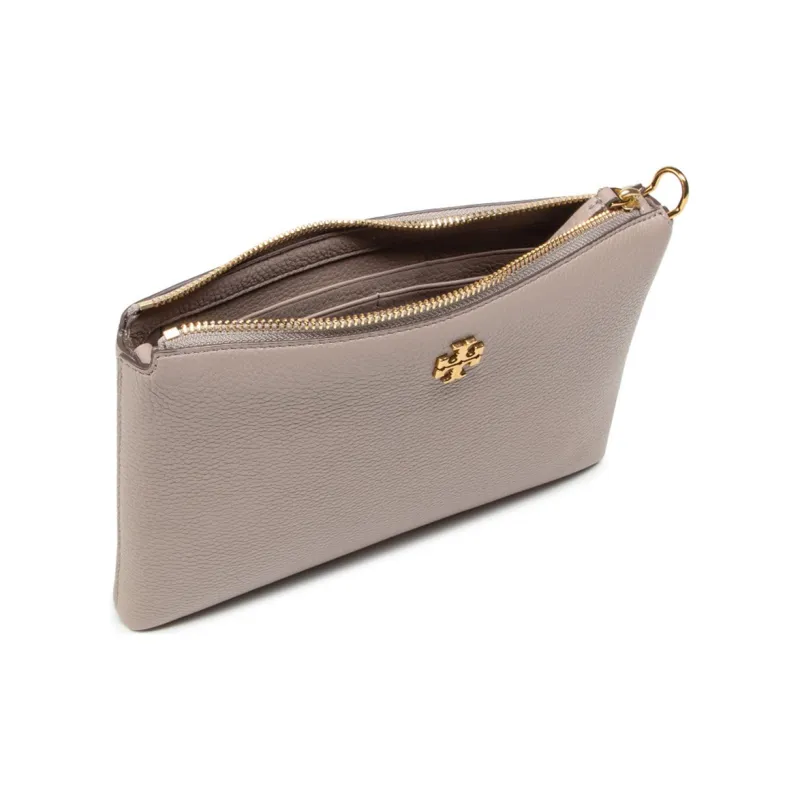 TORY BURCH Mercer Pebbled Zip Crossbody Gray Heron-1