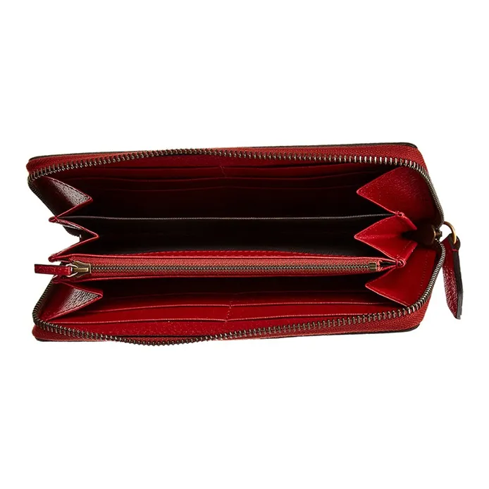 GUCCI Queen Margaret Canvas With Leather Wallet Regular Women's Ebony/Red-2