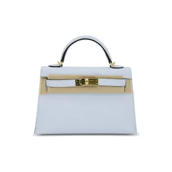 HERMES Kelly Epsom Leather Kelly Bag Shoulder Bag Crossbody Bag Handbag Women's T0 Smoke Blue