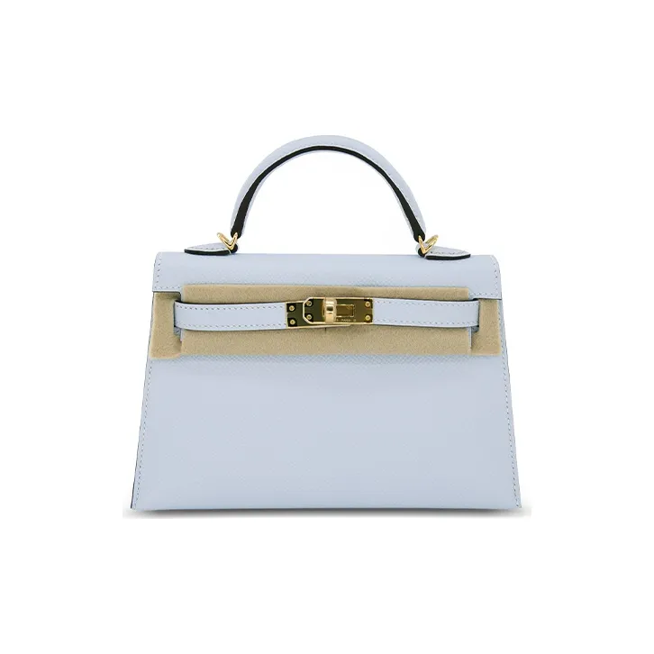 HERMES Kelly Epsom Leather Kelly Bag Shoulder Bag Crossbody Bag Handbag Women's T0 Smoke Blue-0