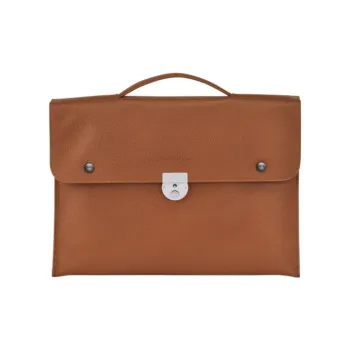 LONGCHAMP Cow Leather Briefcase, Handbag Trumpets Unisex Honey