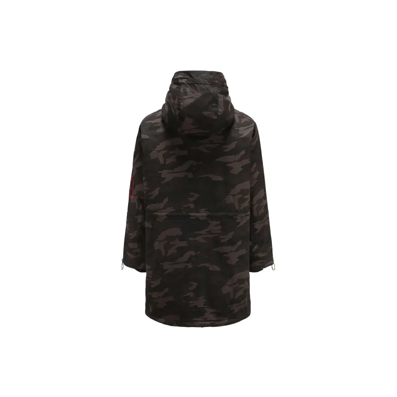 Clubxxhh Camouflage Hooded Loose Fit Thickened Mid-Length Puffer Jacket Unisex Camouflage-1