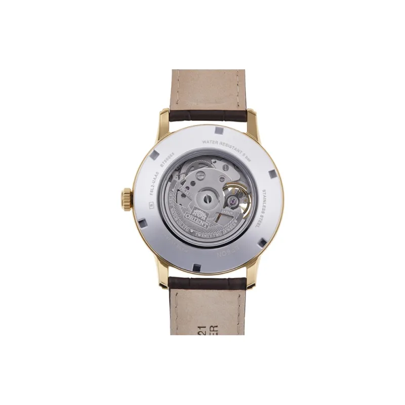 ORIENT Master Collection Mechanical Movement Cow Leather Strap Watch Men's Watches Gold Dial RA AS0004S00-2