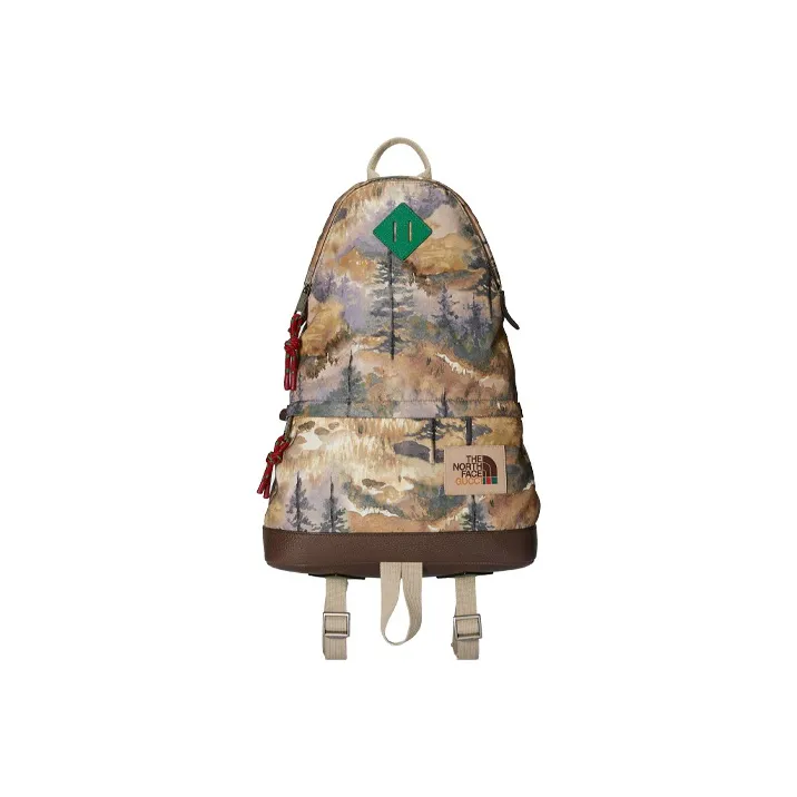 GUCCI Recycled Nylon Patchwork Backpack Unisex Brown/Green/Multicolor-7