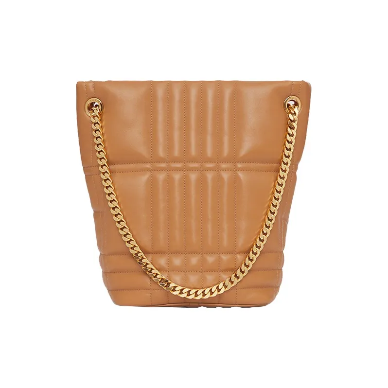 Burberry Quilted Leather Small Lola Bucket Bag Maple Brown/Gold tone-3