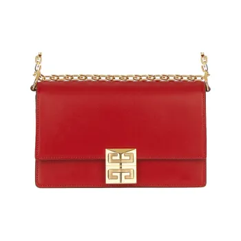 GIVENCHY 4G Calfskin Chain Bag Shoulder Bag Crossbody Bag Medium Size Women's Red