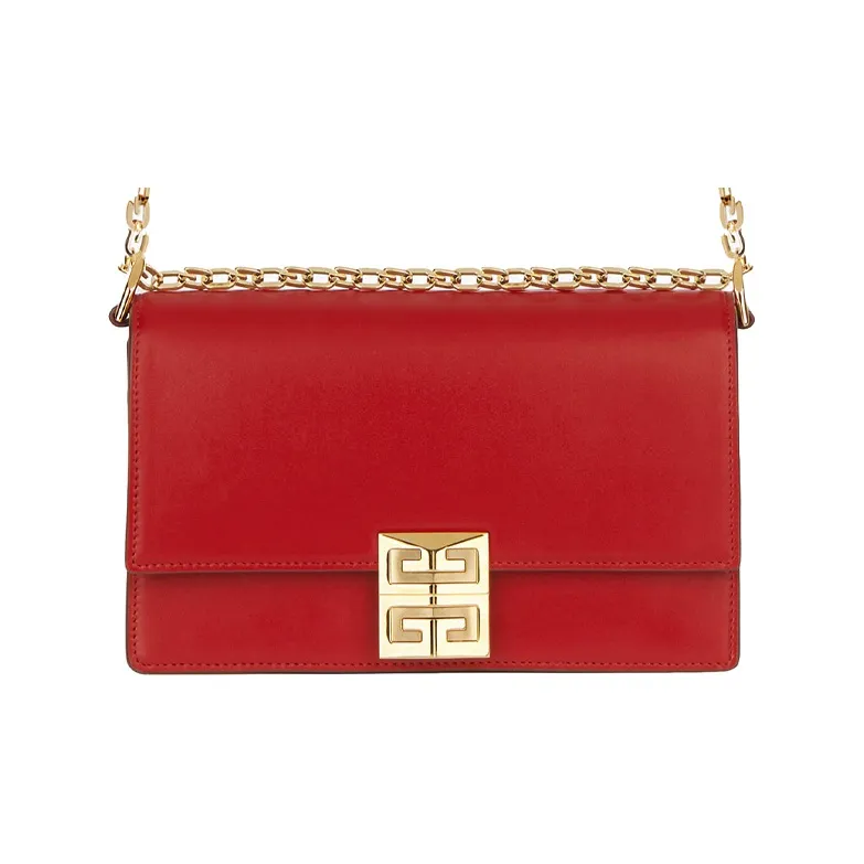 GIVENCHY 4G Calfskin Chain Bag Shoulder Bag Crossbody Bag Medium Size Women's Red-0