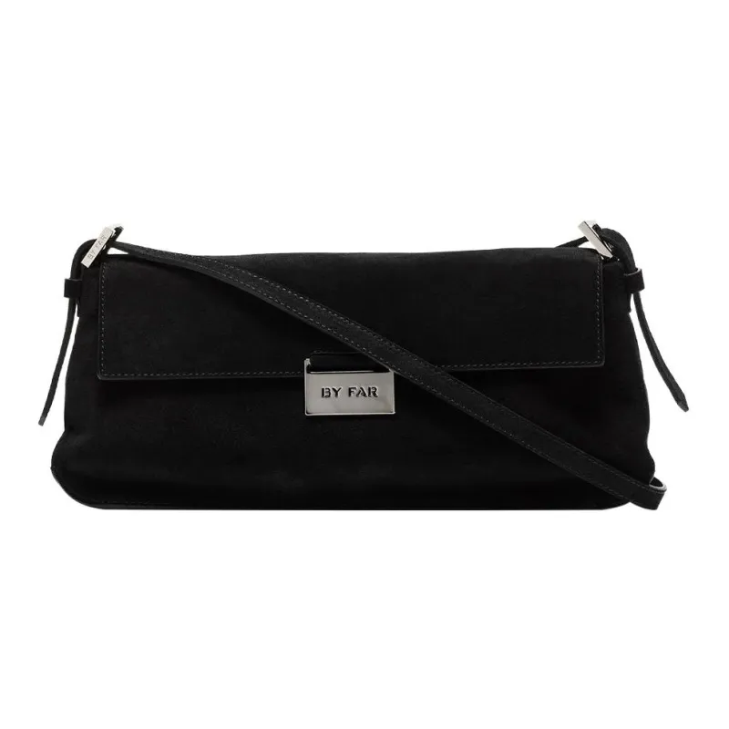 By Far Matilda Suede Fabric Shoulder Bag Women's Black-0
