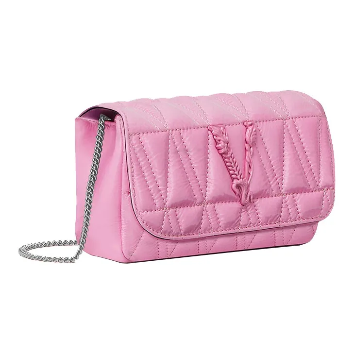 VERSACE VERSACE Sheepskin Evening Party Clutch Crossbody Bag Mini Women's Pink-1