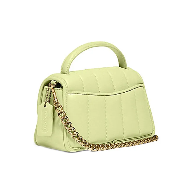 COACH Turnlock Sheepskin Handheld Bag Handbag Shoulder Bag Crossbody Bag Medium Size Women's Cream Yellow-1