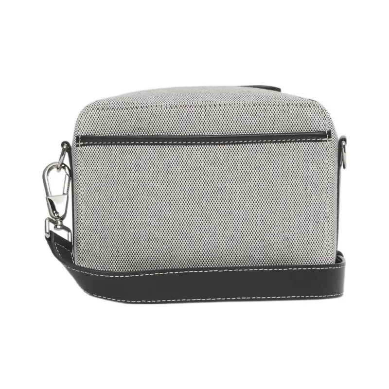 Burberry Horseferry Canvas With Leather Handheld Crossbody Bag Shoulder Bag Men's Charcoal Gray Black-4