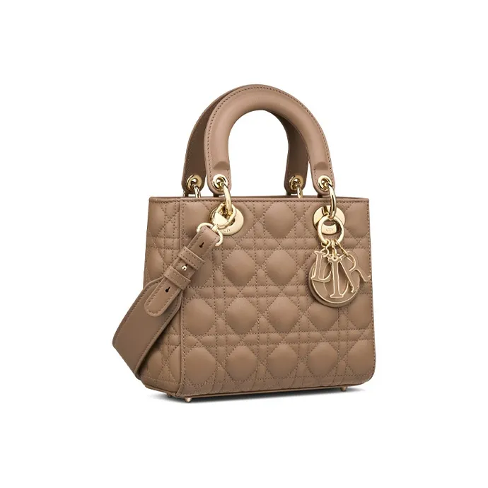 DIOR Lady Dior Sheepskin Dior Bag Shoulder Bag Crossbody Bag Handbag Women's Warm Taupe Gray-1