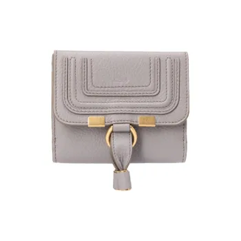 Chloe Marcie Calfskin Wallet Small Size Women's Gray