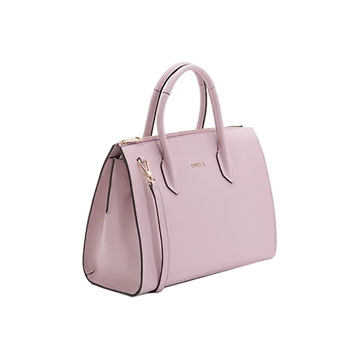 Furla Pin Leather Tote Bag, Shopping Bag, Shoulder Bag, Crossbody Bag, Handbag Medium Size Women's Pink-2