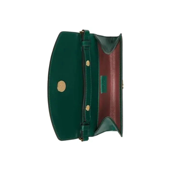 GUCCI Zumi Leather Portable Crossbody Bag Shoulder Bag Mini Women's Green-6