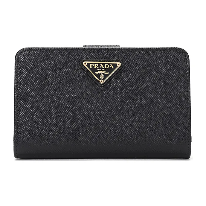 PRADA Cow Leather Wallet Women's Black-0