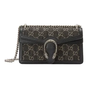 GUCCI Dionysus Denim Portable Crossbody Bag, Shoulder Bag Women's Black