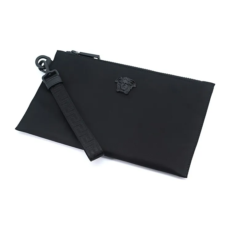 VERSACE Nylon Coin Purse Commute Clutch Regular Men's Black-3