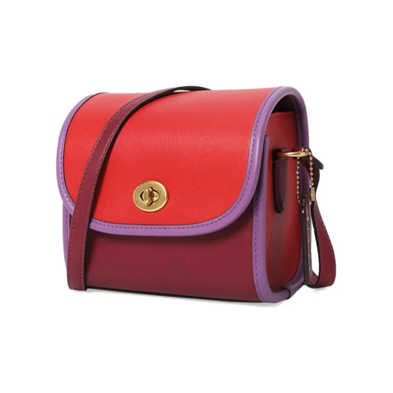 COACH Turnlock Leather Shoulder Bag, Crossbody Bag Small Size Women's-1