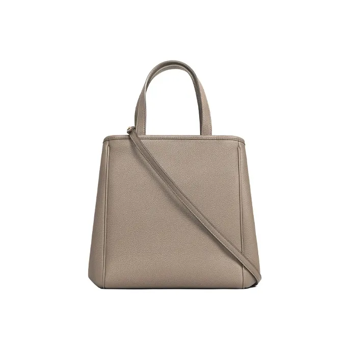 CELINE Cabas Grained Calfskin Tote Bag Shopping Bag Handbag Shoulder Bags Small Size Women's Taupe-2