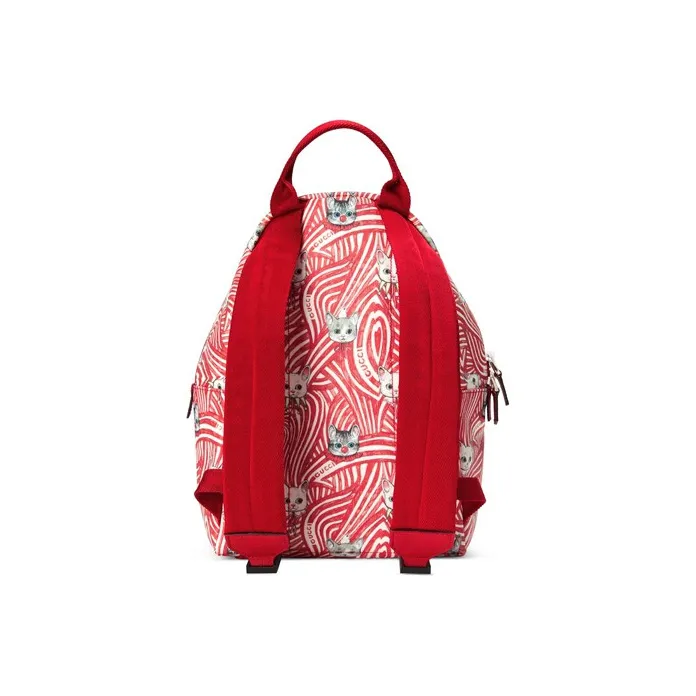 GUCCI Yuko Higuchi Yuko Higuchi Co-Branded Canvas With Leather Kids' Backpack Kids' Red/White-3