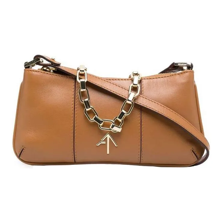 Manu Atelier PITA Series Leather Arrow Bag Handbag Shoulder Bag Women's Brown-0