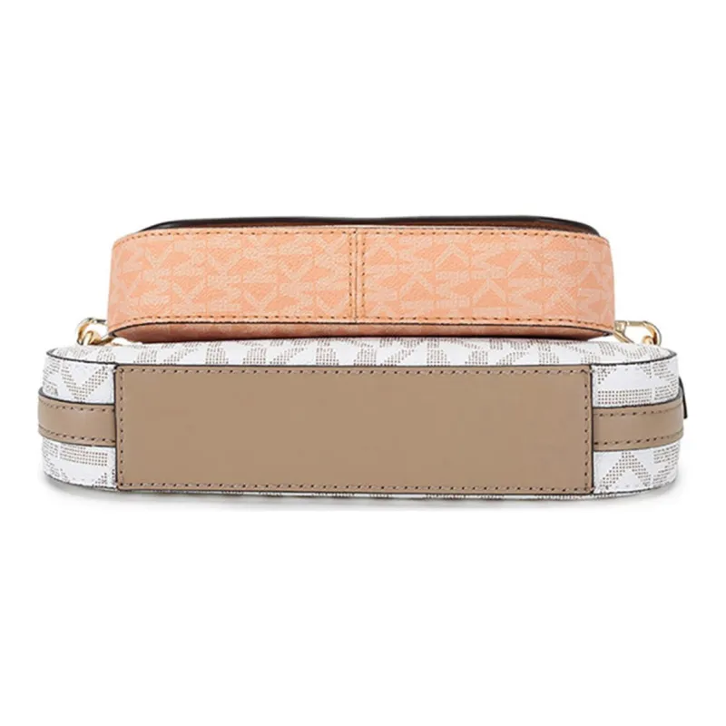 MICHAEL KORS Jet Set Charm Artificial Leather Crossbody Bag, Shoulder Bag Women's Cantaloupe White-6