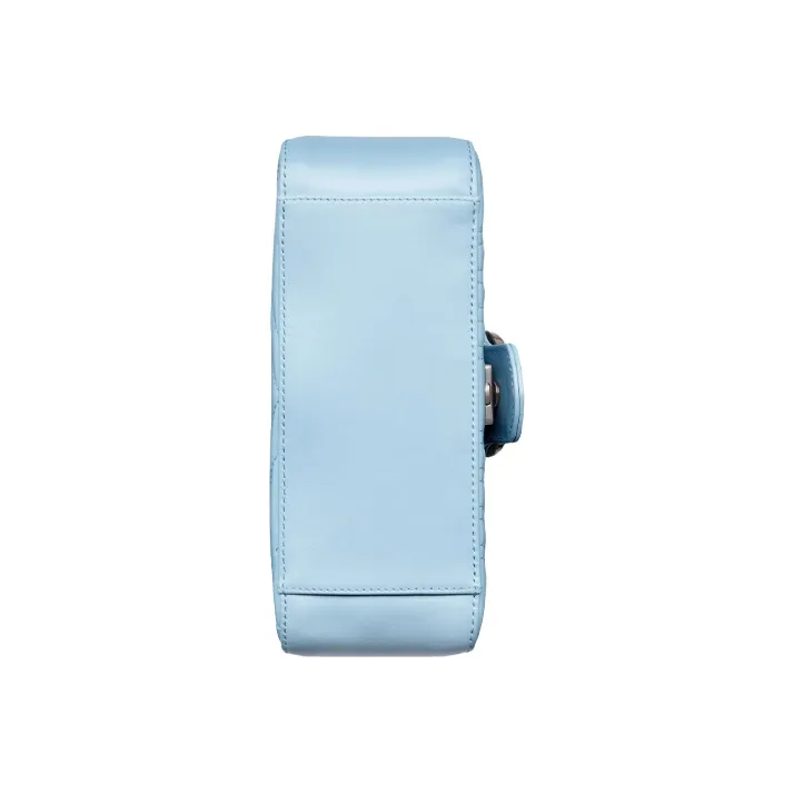 GUCCI Marmont Quilting Leather Messenger Bag Shoulder Bag Crossbody Bag Handbag Mini Women's Light Blue-3