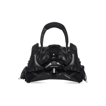 Balenciaga Hourglass Leather Hourglass Bag, Handbag, Shoulder Bag, Crossbody Bag Small Size Women's Black