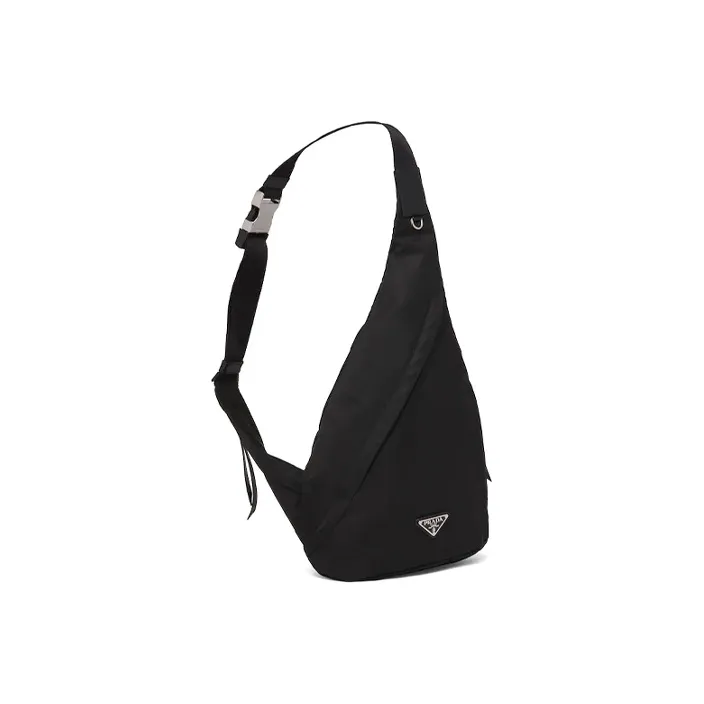 PRADA Recycled Nylon Sling Bag, Shoulder Bag, Crossbody Bag Men's Black-1