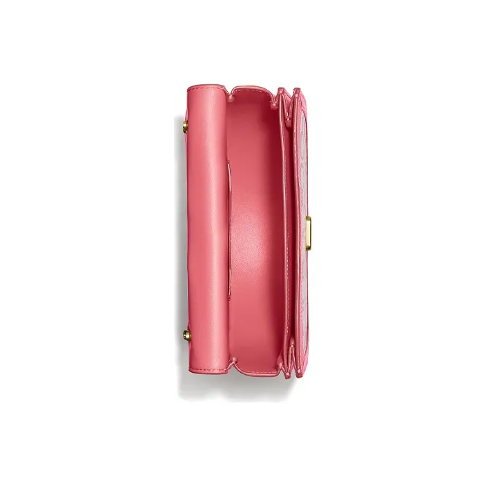 COACH Alie Canvas With Leather Saddle Bag Shoulder Bag Crossbody Bag Small Size Women's Cherry Blossom Pink-2