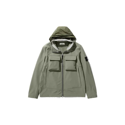 STONE ISLAND LIGHT SOFT SHELL-R SERIES SOFT SHELL Jackets Men Sage Green