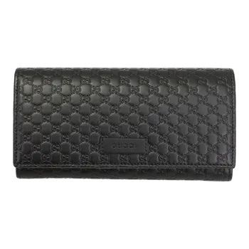 GUCCI Continental Wallet MicroGUCCIssima Black