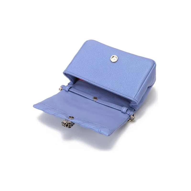 BVLGARI Serpenti Cabochon Sheepskin Chain Bag, Shoulder Bag Women's Lavender-5