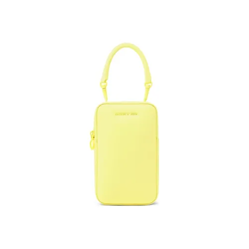 CHARLES&KEITH PU Cell Phone Pouch Crossbody Bags Small Size Women's Black/Light Pink/Yellow