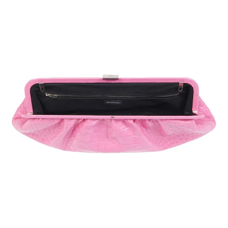 Balenciaga Cow Leather Cloud Bag Shoulder Bag Crossbody Bag Clutch Extra Large Women's Pink-2