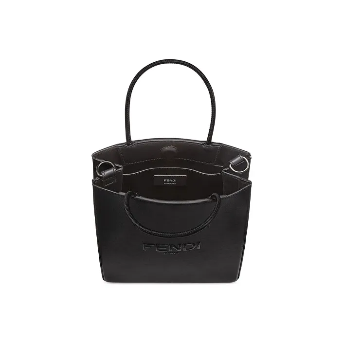 FENDI Calfskin Handbag Men's Black-4