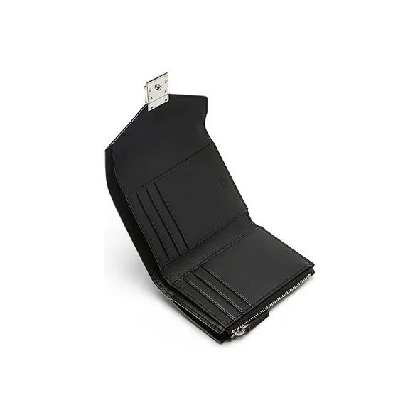 MCM Patricia Visetos Cow Leather Wallet Small Size Unisex Black-3