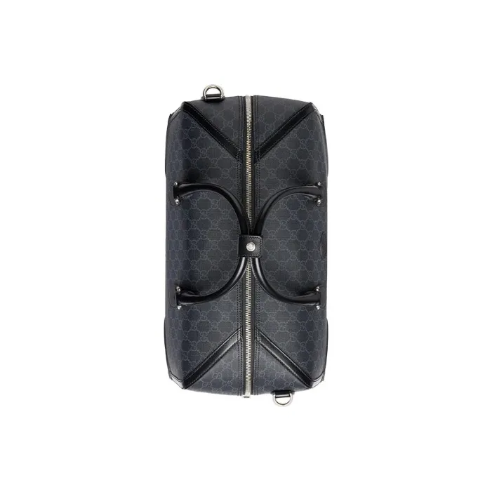 GUCCI Canvas Patchwork Leather Travel Bags Shoulder Bag Crossbody Bag Handbag Regular Men's Black-4