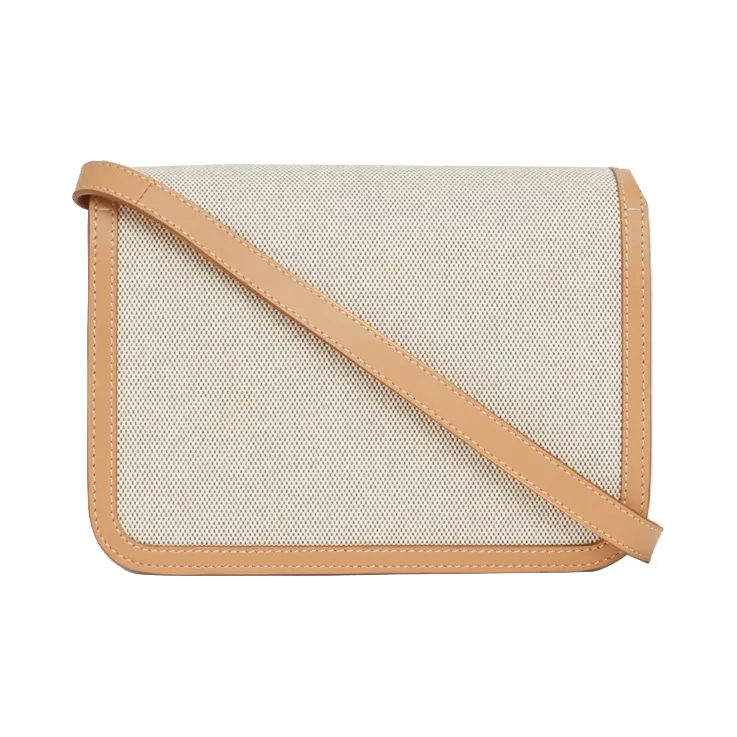 Burberry Canvas With Leather Canvas Bag Lock Shoulder Bag Crossbody Bag Women's Warm Sand-3