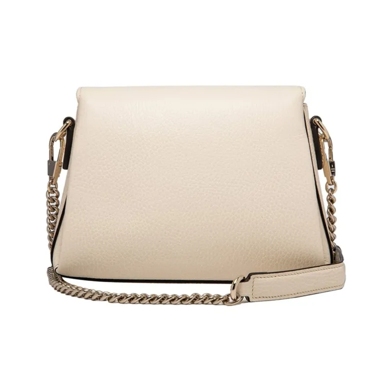GUCCI Litchi Grain Cow Leather Messenger Bag, Trunk Bag, Shoulder Bag, Crossbody Bag Mini Women's White-3