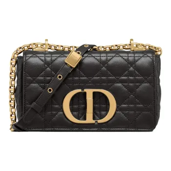 DIOR Caro Soft Cow Leather Crossbody Bag, Shoulder Bag Women's Black