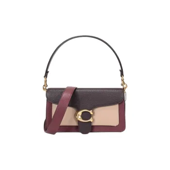 COACH Tabby Leather Shoulder Bag, Crossbody Bag, Shoulder Bag Women's Cherry Dark Red Beige